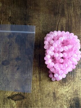 Handmade 12PCS Baby Pink Beaded Bracelets